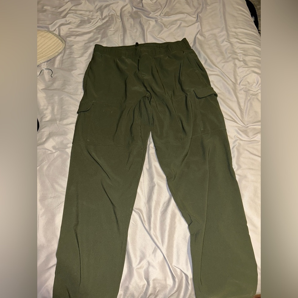 Dark green athletic jogger pants